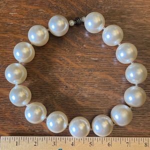 GIGANTIC faux pearl necklace, 1” faux pearls vintage 1980s